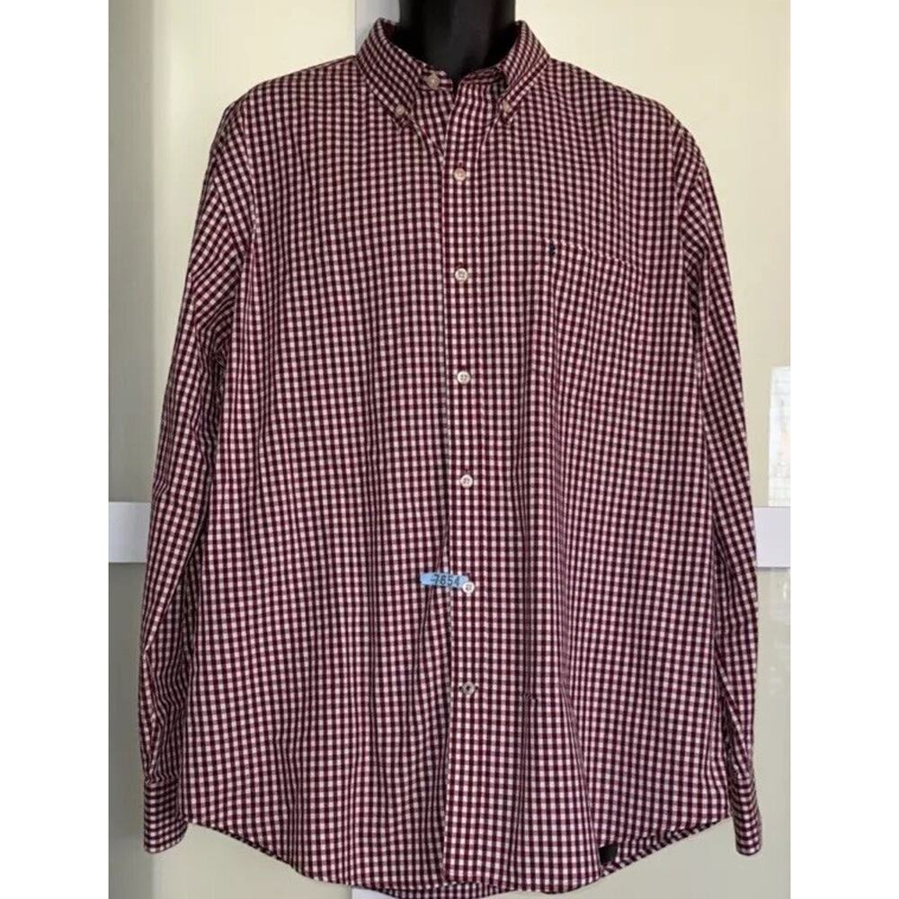 IZOD Mens Shirt Red Long Sleeve Button Up XL
